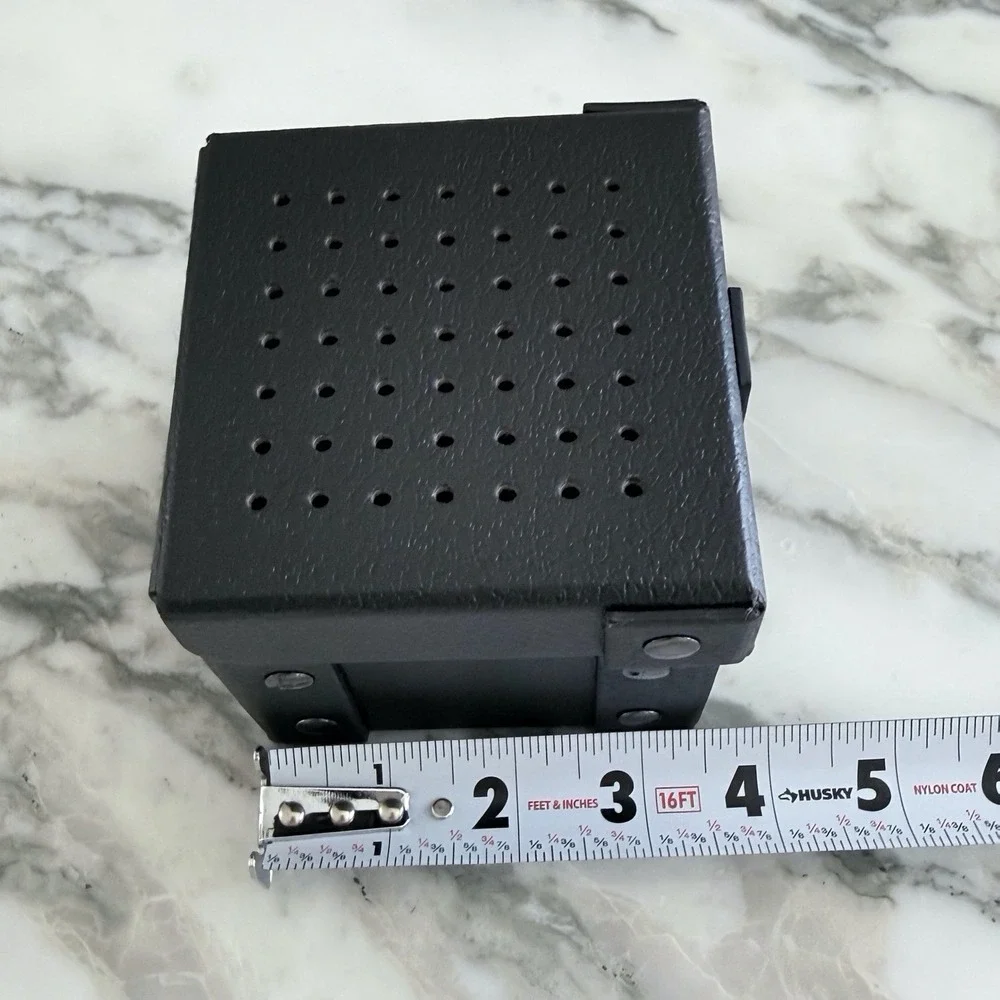 Diesel Black Faux Leather Watch Box with Cushion Perforated Industrial Style